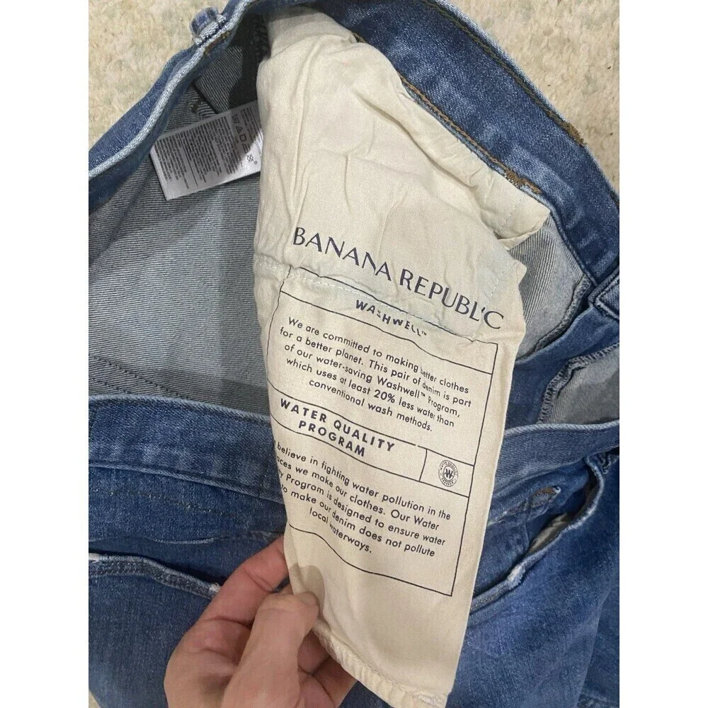 Banana Republic Mens Size 38x36 Blue Straight Fit Travel Jeans